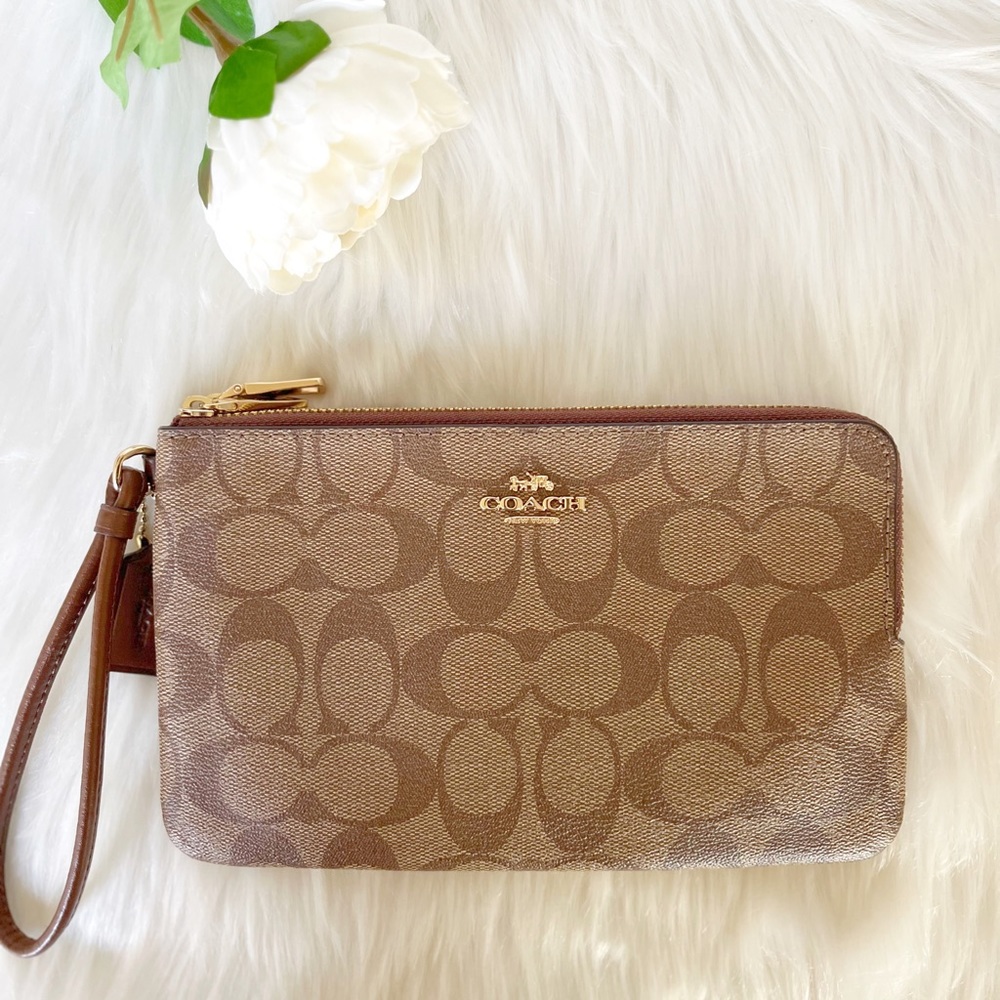 NWT Coach (LARGER SIZE) Double Zip Wallet Wristlet - Picture 13 of 13